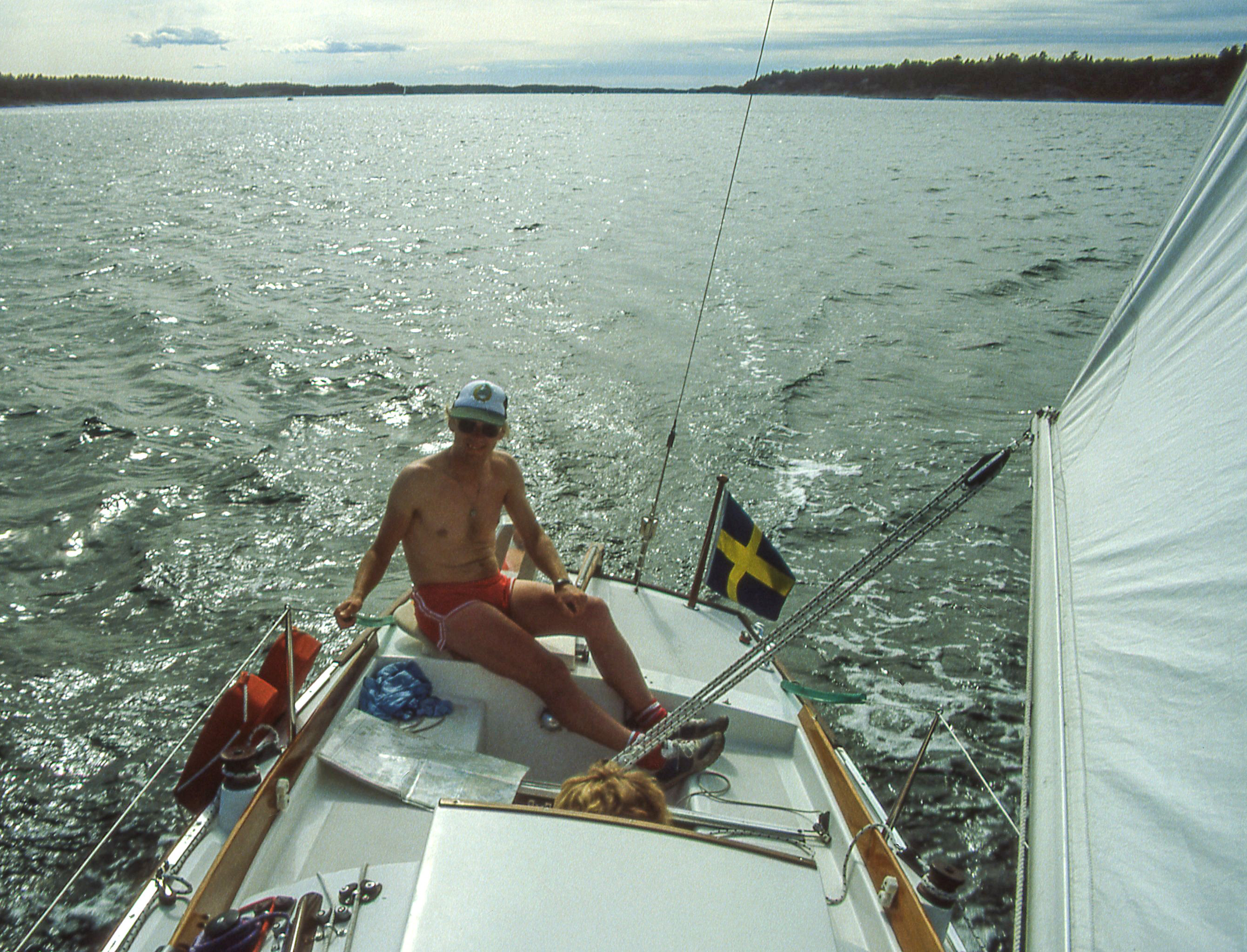 Jag vid rodret, segeltur 1983